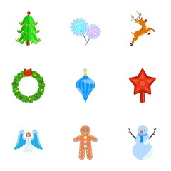 Winter activity icon set. Flat set of 9 winter activity vector icons for web design isolated on white background