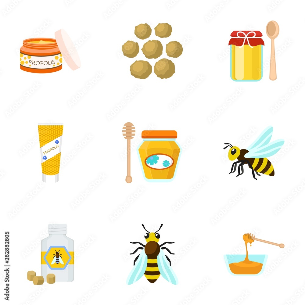 Aufkleber eco apiary icon set. flat set of 9 eco apiary vector icons for web design isolated on white backgrou