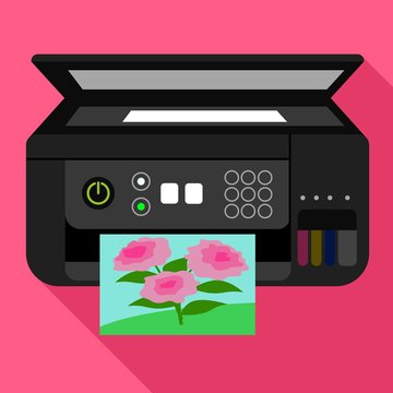 Professional photo printer icon. Flat illustration of professional photo printer vector icon for web design