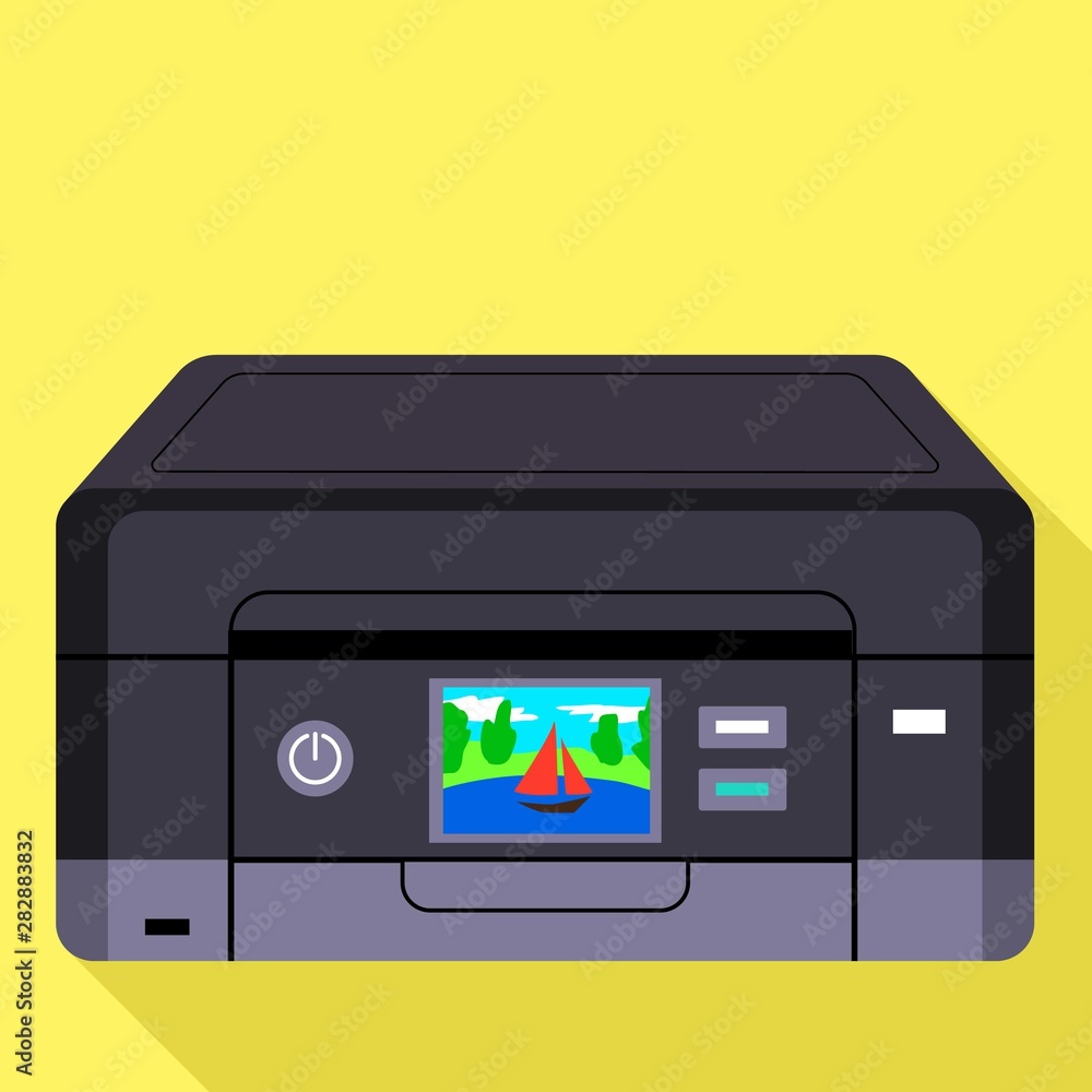 Aufkleber digital color printer icon. flat illustration of digital color printer vector icon for web design
