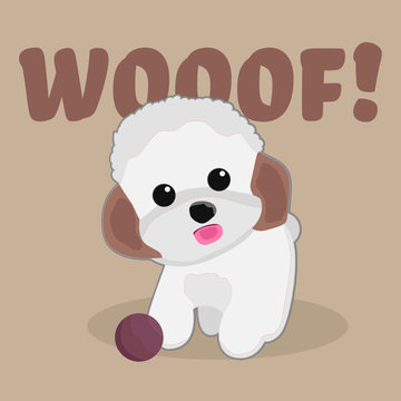 Kleiner niedlicher Cartoon Hund Illustration