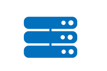 Server icon vecto, web hosting vector, blue version