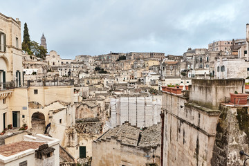 Obraz premium Breathtaking view of the ancient town of Matera, southern Italy.