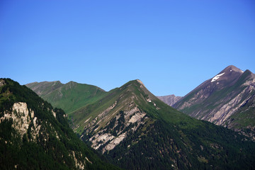 Summer alpine landscape in National Park Hohe Tauern, Austria. Panorama of the Alps, National Park Hohe Tauern