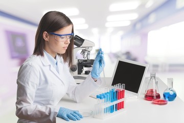Group of the scientists working at the laboratory