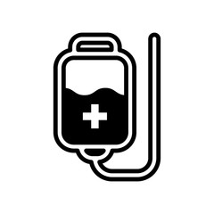 Blood Bag Vector Icon Design Template