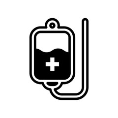 Blood Bag Vector Icon Design Template