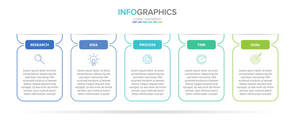 Vector infographic label template with icons. 5 options or steps. Infographics for business concept. Can be used for info graphics, flow charts, presentations, web sites, banners, printed materials.