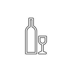 Bottle and glass of beer icon.
