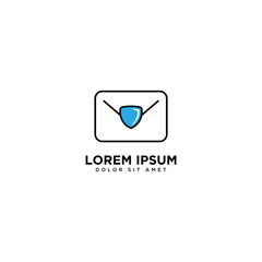Mail Protect Design Vector, Communication SImple Vector