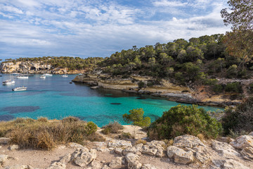 Obraz premium Seascape with rocky coast of Mallorca