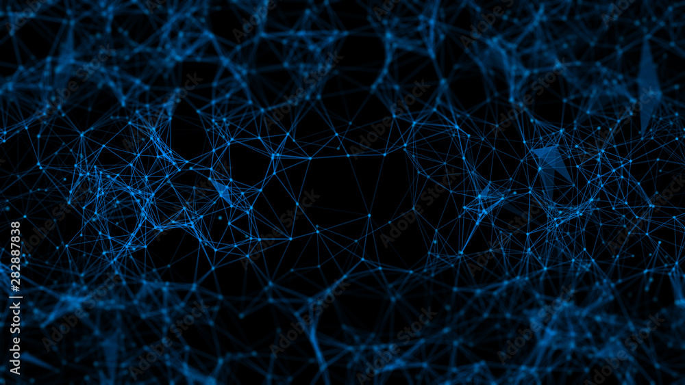 Poster cyber hacker, robot ai, social network, abstract background 3d rendering illustration, web net, deep