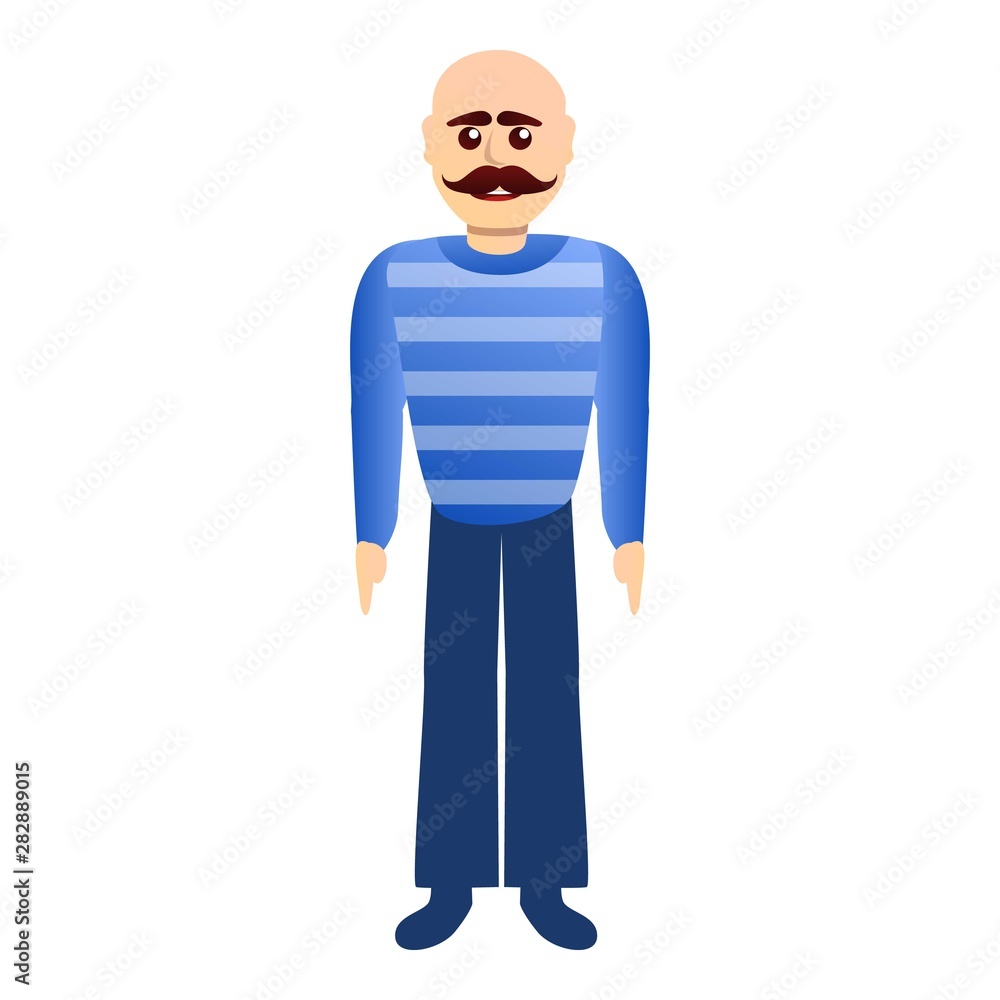 Poster sailor with mustache icon. cartoon of sailor with mustache vector icon for web design isolated on wh