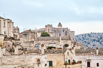 Obraz premium Breathtaking view of the ancient town of Matera, southern Italy.