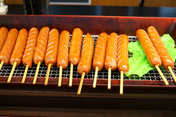 Japanese food market Fried vegetables and meat