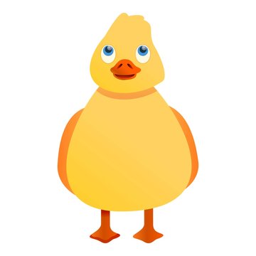 Yellow fat duck icon. Cartoon of yellow fat duck vector icon for web design isolated on white background