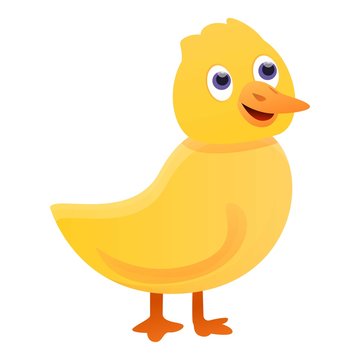 Yellow cute duck icon. Cartoon of yellow cute duck vector icon for web design isolated on white background