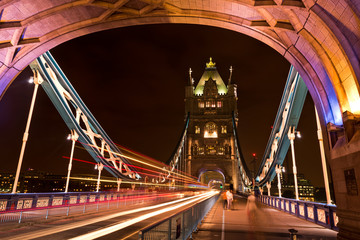 Fototapeta na wymiar Tower Bridge London England at Night