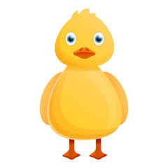 Little yellow duck icon. Cartoon of little yellow duck vector icon for web design isolated on white background