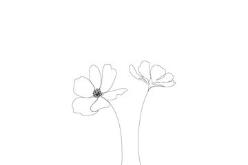 One line flowers drawing.