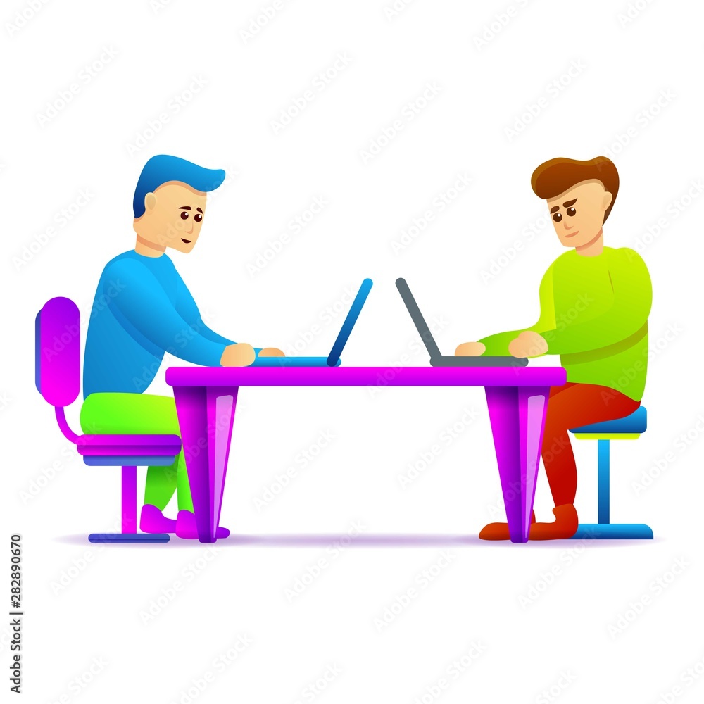 Poster group working icon. cartoon of group working vector icon for web design isolated on white background