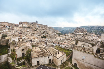 Obraz premium Breathtaking view of the ancient town of Matera, southern Italy.