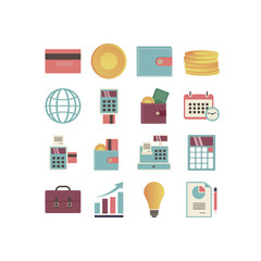 Fototapeta premium business and sale object set. finance vector illustration