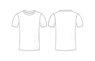 Fototapeta premium Front and back view white t-shirt template design vector