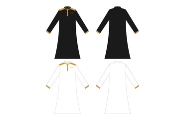 mens robe abaya vector template