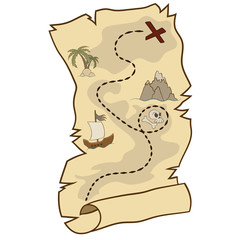 pirate treasure map vector image