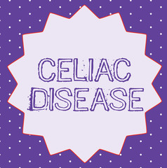 Conceptual hand writing showing Celiac Disease. Business photo text Small intestine is hypersensitive to gluten Digestion problem.