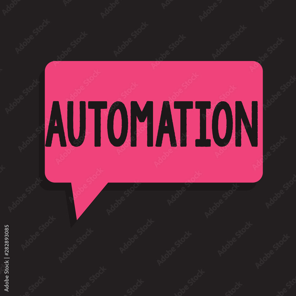 Poster writing note showing automation. business photo showcasing technology created to control monitor pro