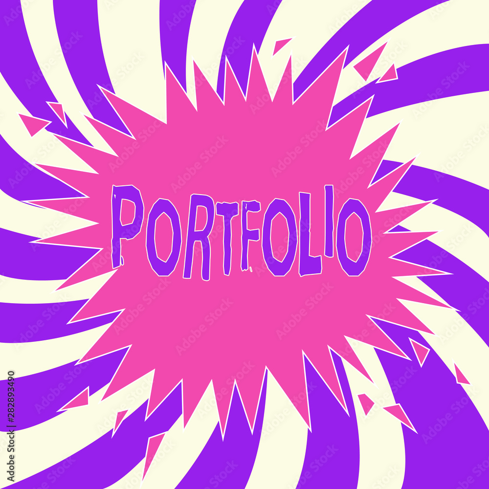 Poster writing note showing portfolio. business photo showcasing examples of work used to apply for a job c