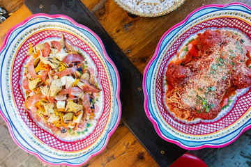 Italian food on table