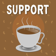 Conceptual hand writing showing Support. Business photo text Give assistance help service Professional advice Assist someone.