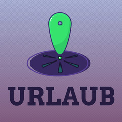 Word writing text Urlaub. Business concept for Leave of absence from work Holiday vacation Having fun in the beach.