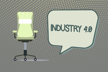Writing note showing Industry 4.0. Business photo showcasing Current trend of automation and data exchange in analysisufacturing.