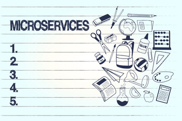 Conceptual hand writing showing Microservices. Business photo text Software development technique Building single function module.