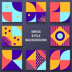 Vintage retro bauhaus design vector covers set.