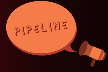 Conceptual hand writing showing Pipeline. Business photo text long pipe typically underground conveying oil gas long distances.