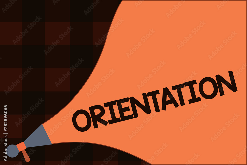 Poster conceptual hand writing showing orientation. business photo text particular things that a demonstrat