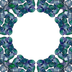 Succulents floral botanical flowers. Watercolor background illustration set. Frame border ornament square.