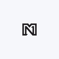 Logo Monogram Letter MN, Concept Letter M + N Simple Design.