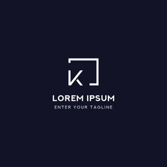 Logo Letter VK Minimalist, simple design initia V + K.