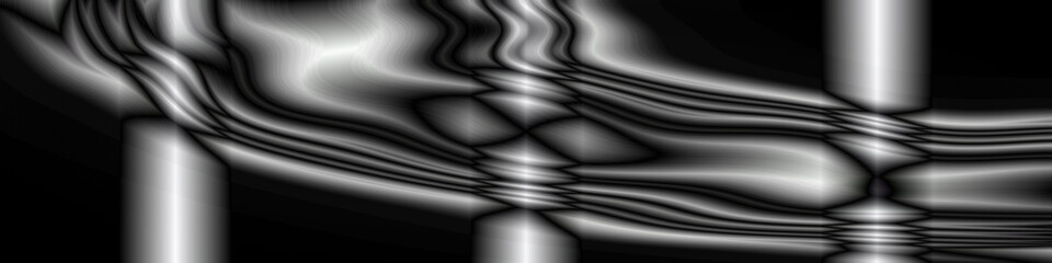 Digital art, panoramic abstract three dimensional objects, Germany