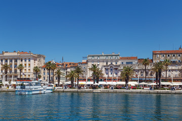 Embankment of the Adriatic Sea in Split, Croatia