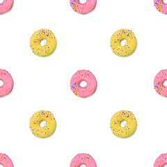 Obraz premium set of donuts isolated on white background
