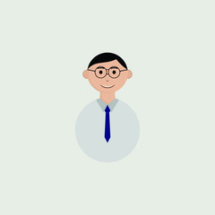 Young Man Teacher Avatar character using eyeglasses with cartoon vector design