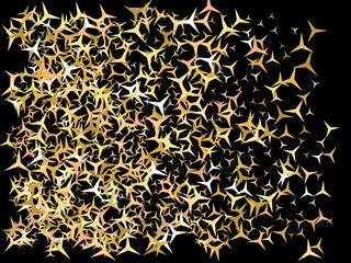 Chaotic stars on black background.