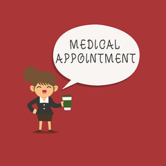 Word writing text Medical Appointment. Business concept for Session with a examining or other healthcare professional.